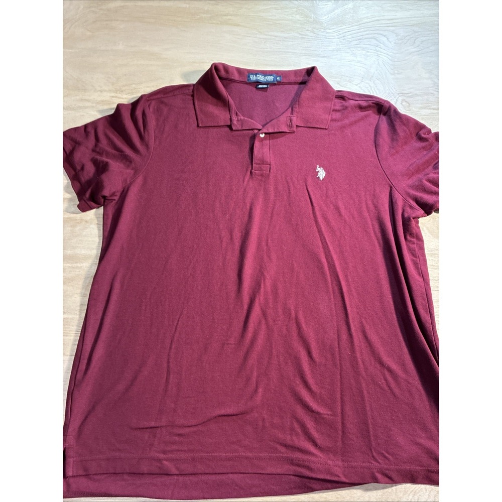 US Polo Assn. Performance‎ Pique Burgundy/Maroon Polo Shirt Size XL 100% Cotton